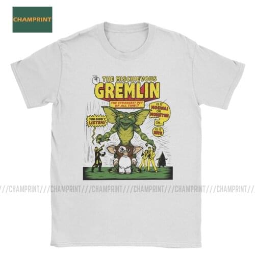 The Mischievous Gremlin Gremlins Men T Shirt Gizmo 80s Movie Mogwai Monster Tees Short Sleeve T-Shirt 100% Cotton Gift Tops