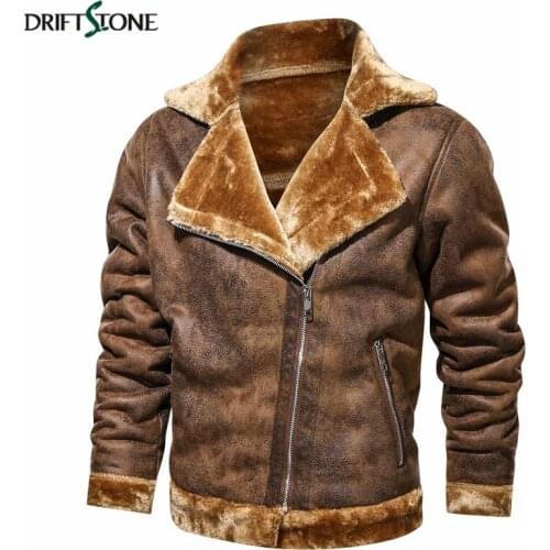 Men Winter Warm PU Leather Jacket Mens Casual Motorcycle Windproof Jacket Winderbreaker Tactical Military Army Jacket