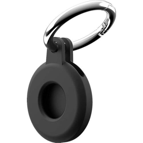 Soft Silicone Protective Case for Apple Airtags Locator Protective Sleeve Sports Shell Cover Case with Metal Ring Buckle