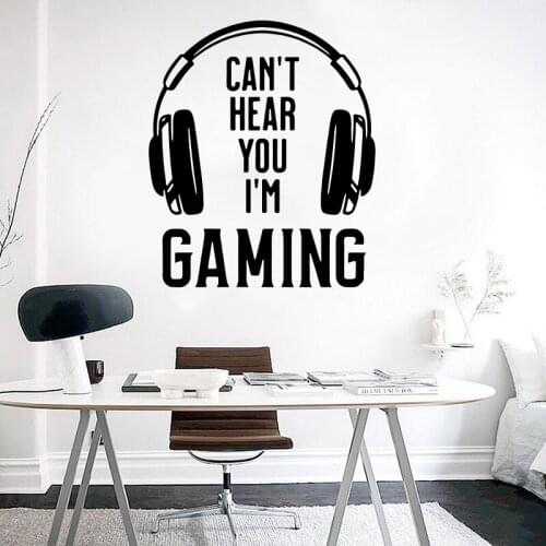 Can't Hear You I'm Gaming Video Games Gamer Life Wall Sticker Decal Vinyl Playroom Boy Room Kids Room Home Decor