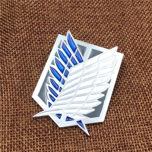 Wholesale 10PCS/Lot Anime Attack on Titan Investigation Corps Brooch Logo Enamel Pin Coat Badge Clothes Buttons lapel Pin