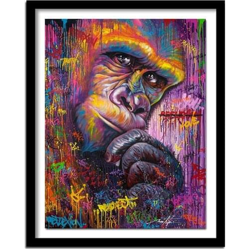 Full Round,Diamond Embroidery,Monkey,Wall Decor Painting,DIY,5D,Rhinestones,Pasted,Diamond Animal,Cross Stitch