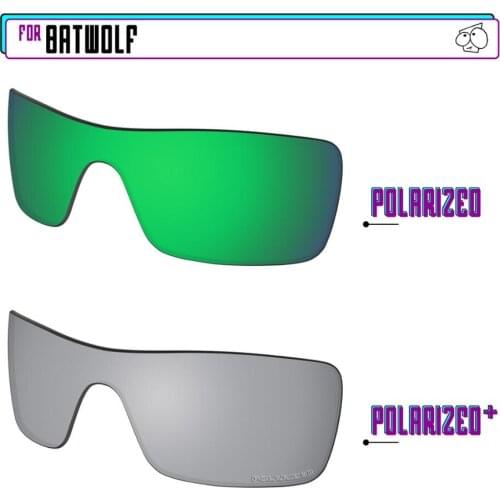 EZReplace Polarized Replacement Lenses for - Oakley Batwolf Sunglasses - SilverP Plus-Green P