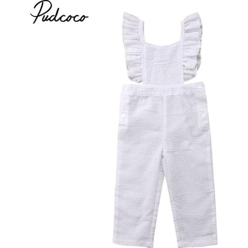 Pudcoco Toddler Kids Baby Girls Backless Sleeveless Long Rompers Jumpsuit Playsuit Casual Summer Clothes Outfit 1-6T