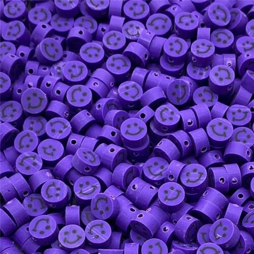 30pcs/Lot 10mm Clay Spacer Beads Oval Shape Smile-Face Beads Polymer Clay Beads For Jewelry Making DIY Bracelet Accessories #11