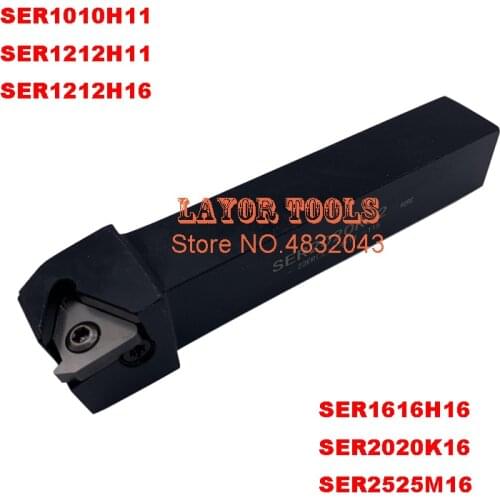 Free shipping 1pcs SER1010H11 SER1212H11 SER1212H16 SER1616H16 SER2020K16 SER2525M16 CNC External thread Turning tool rod