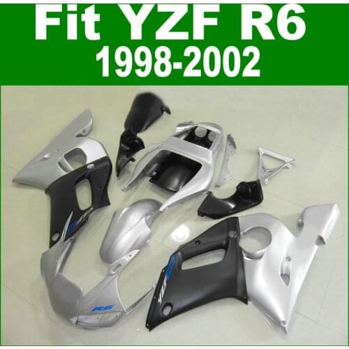 Silver & black Fairings For YAMAHA YZF R6 98 99 00 01 02 Fairing kit ( color custom ) free shipping kits ll31