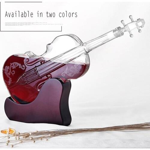 Violin craft wine bottle container hollow model high boron glass wine bottle decanter Gaopeng silicon glass