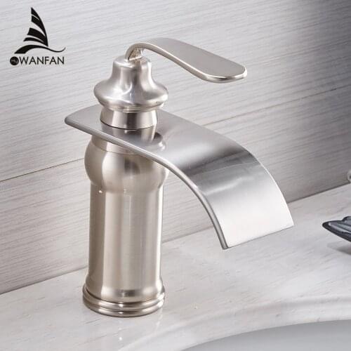Basin Faucets Modern Style Bathroom Faucet Deck Mounted Waterfall Single Hole Mixer Taps Both Cold and Hot Water Crane 9273