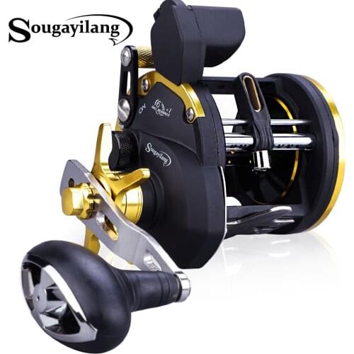 Sougayilang Saltwater Fishing Reels TRA-30 Strong Trolling Drum Fishing Reel Saltwater Right Hand Fishing Reel Fishing Tackle