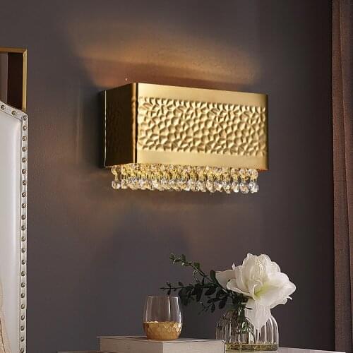 Modern gold crystal wall Lamp For living room bedroom indoor lighting sconce lamps home decor loft Luxury led wall lights