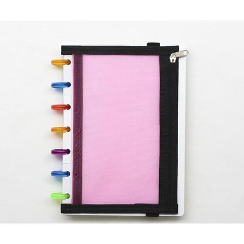 Yiwi B6 PP Material Notebook Zip Storage Bag For Mushroom Hole Disc-binding Loose Happy Book
