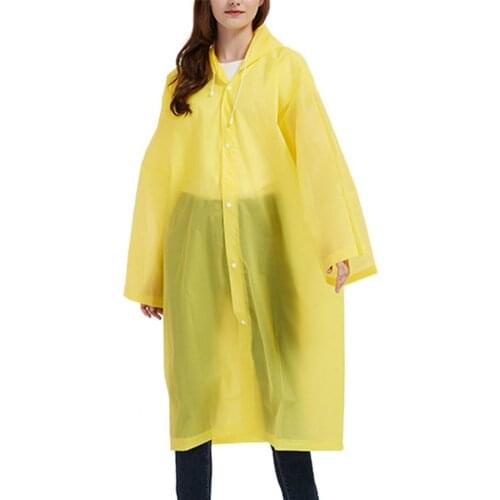 Unisex Raincoat Hooded Loose Simple Long Sleeve Non-disposable Rainwear for Rainy Day
