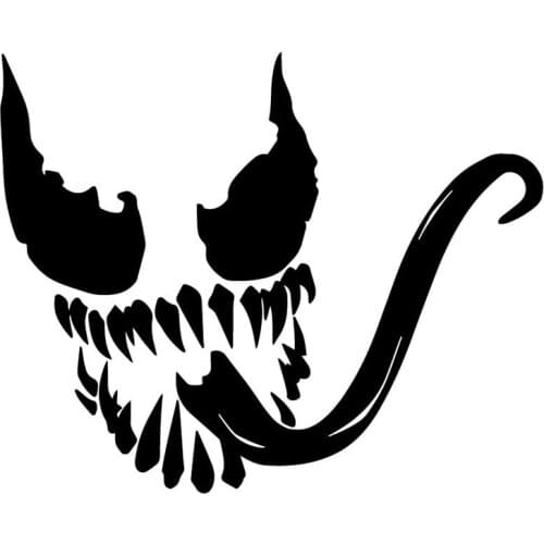 Creative Car Sticker Venom Funny Trunk Fashion Decoration Decal PVC Waterproof Sunscreen Vinyl Decals Black/White 16*13cm