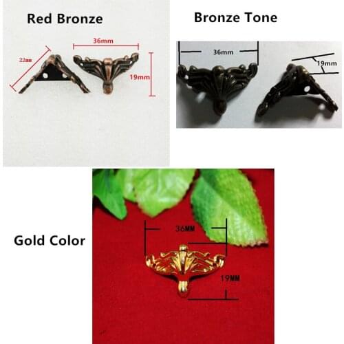 Vintage Alloy Wooden Box Leg,Case Decor Carving Corner Protector,Mini Furniture Foot,Chinese Hardware,Gold Color,36*19mm,36Pcs