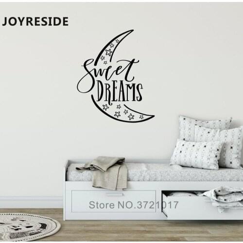 Hanging Moon Sweet Dream Wall Decals Home Nursery baby Bedroom Love Decor Wall Sticker Stars Moon Vinyl Wall Decal M167