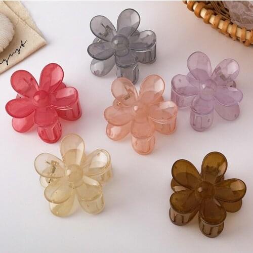 Jelly color flower flower catch clip Korean net celebrity back head ponytail hairpin hairpin headdress women