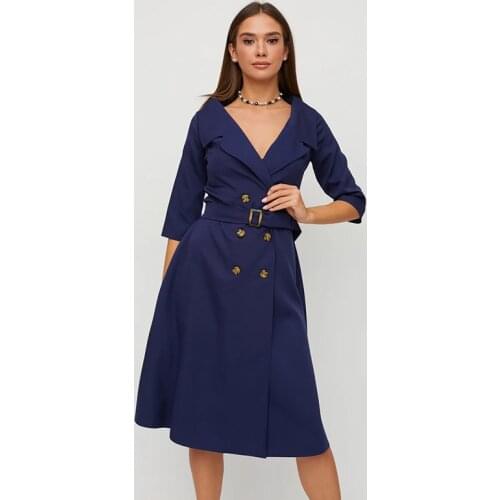 Women Vintage Front Button Sashes A-line Party Dress Half Sleeve Sexy V neck Solid Elegant Casual Mid Dress 2021 Summer Dress