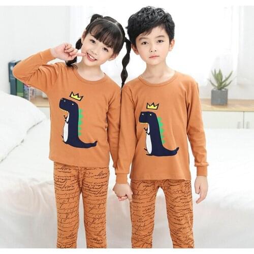 Winter Girls Boys Cotton Sleepwear Kids Pajamas Sets Full Sleeve 2-13Years Nightwear Pyjama Kids Unicorn Toddler Home Pijamas