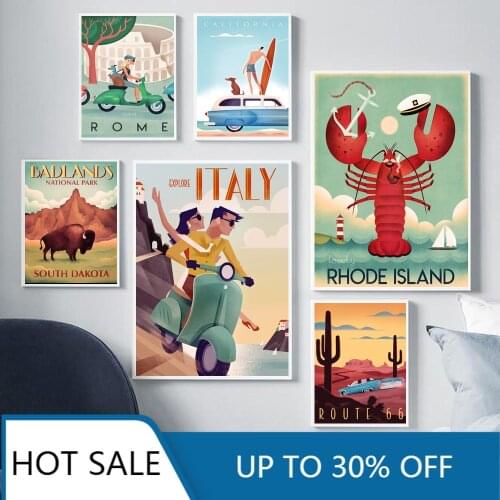 Famous World Travel Italy Island Rome Series Wall Art Canvas Painting Posters Prints Wall Decor For Aesthetic Home Decoration