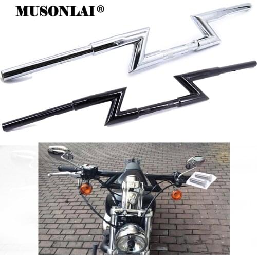 1'' Handlebar 25mm Motorcycle Chopper Bobber Handlebar Z Bar For Harley Springer Softail Dyna Glide XL Sportster 883 Street Bob