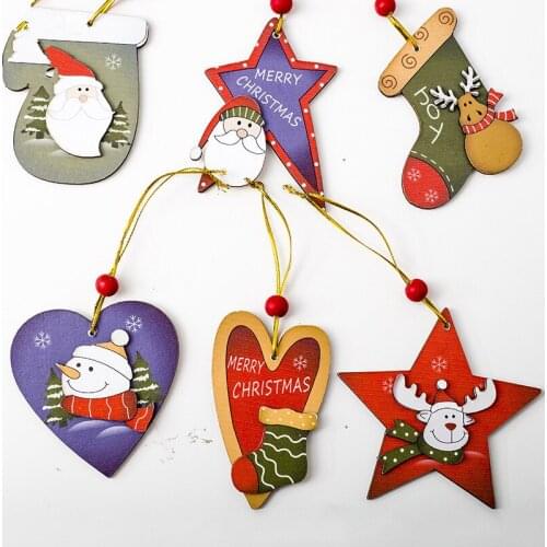 1pcs Christmas Tree Decorations Pendant Hanging Xmas Tree Ornaments Kids Gift Innovative Santa Claus Snowman Closet Door Tag