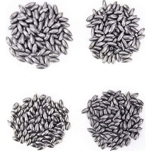 100pcs/lot Fishing Lead Egg Sinker Slip Sinker Accessories Weight Size 1g/0.8g/0.6g/0.5g