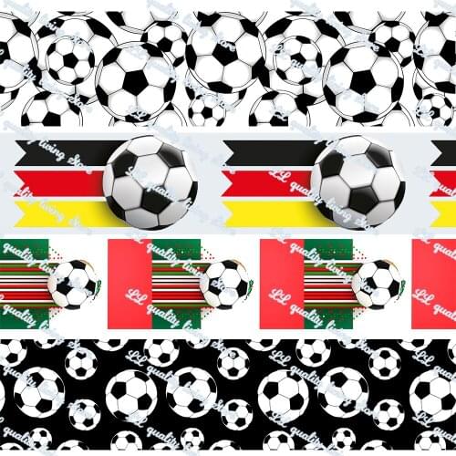16-75MM Football Printed Grosgrain Ribbon 50 Yards/Roll Tape Clothing Bakery Hairbow Gift wrapping Accessory Hairbow Head