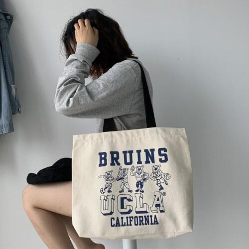 2020 Large Anime Canvas Shoulder Shopping Bag Japanese Ulzzang Cartoon Cotton Cloth Bag Womens Handbags Tote Girl Travel Bags