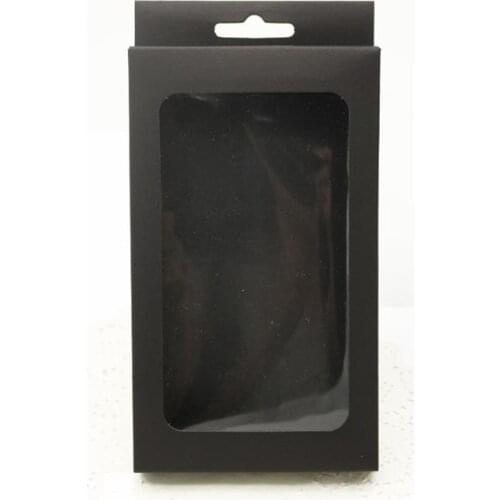 3 sizes Black kraft paper box with pvc window for mobile phone case,retail phone case packaging box, universal phone box