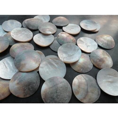 50Pcs shell Inlay material circle black lip pearl oyster blanks 45mmx(2-4mm)