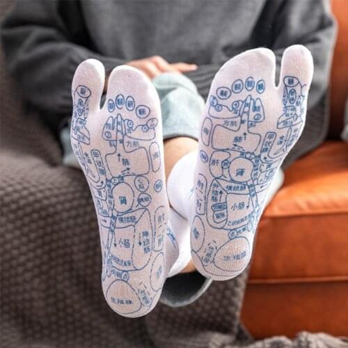 Acupoint Massage Health Socks in Tube Cotton Socks Plantar Acupuncture Point Massage Split Toe 2 ToeTabi Foot Finger Socks