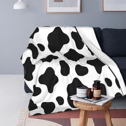 Cow Blankets Flannel Winter Animal Skin Multi-function Lightweight Thin Throw Blanket for Bedding Bedroom Plush Thin Quilt