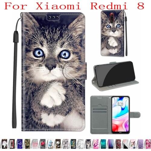 Sunjolly Case for Xiaomi Redmi 8 Wallet Stand Flip PU Leather Phone Case Cover coque capa for Xiaomi Redmi 8 Case Cover