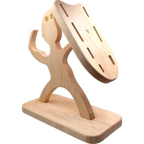 Wood Knife Holder Spartan Solider Shape Organizer Storage Home Accessories
