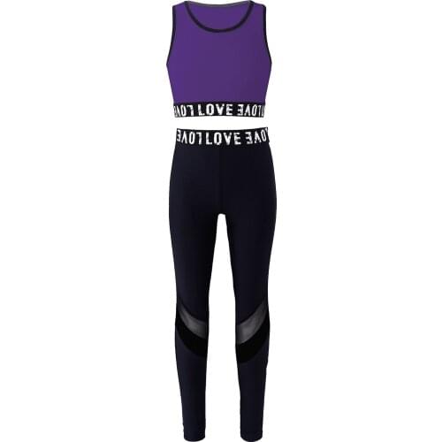 Kid Girls Sports Outfits Sleeveless Racer Back Crop Tops with Leggings Pants Set Sportswear for Running Gymnastics Workout Dance