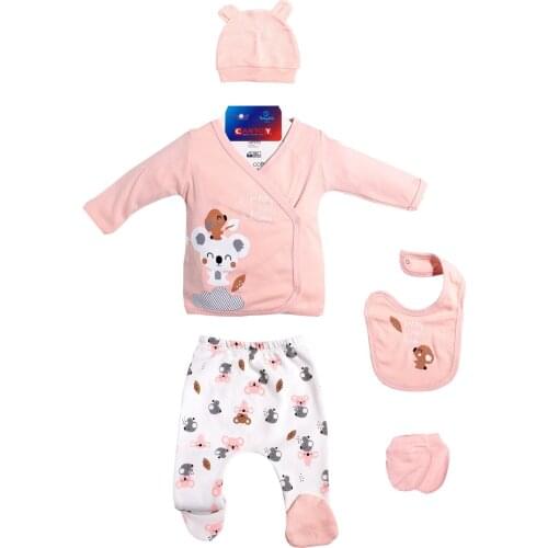 Newborn Girls Boys Baby 5 Piece Hospital Output The Zibin Set Koala 100% Cotton Baby Gift Hospital Outfit Baby Set 0-3 months