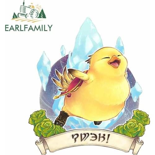 EARLFAMILY 13cm x 11.5cm For Fat Chocobo DIY Car Stickers Graffiti Decal 3D Waterproof Custom Printing For JDM SUV RV Decor