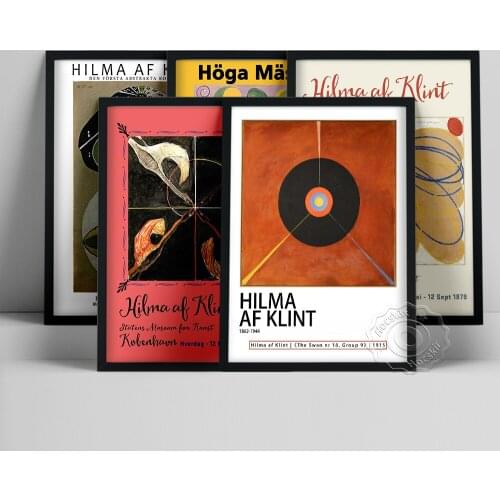 Hilma Af Klint Exhibition Poster, The Ten Largest No7 Adulthood Oil Painting, Swedish Abstract Wall Art, Af Klint Wall Stickers