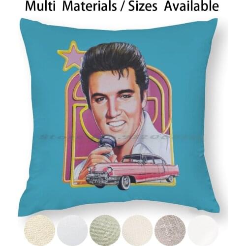 Elvis Presley Pink Pillow Case Throw Pillow Cover Cotton Linen Flax Popular Elvis Presley Pink 1957 The King 50s 1950s N Roll
