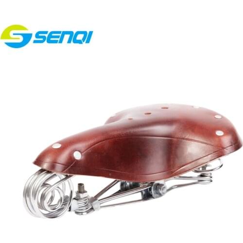 Retro Leather Bicycle Saddle Three spring seat saddle Ordinary Bike Common Cycling Accessories