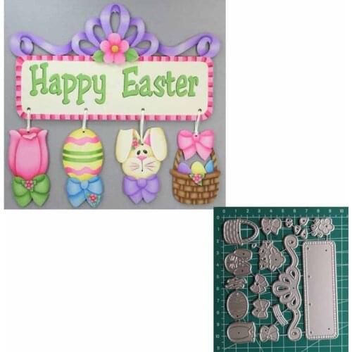 Happy Easter Metal Cutting Dies Stencil Scrapbooking Embossing 2021 New Easter Craft Die
