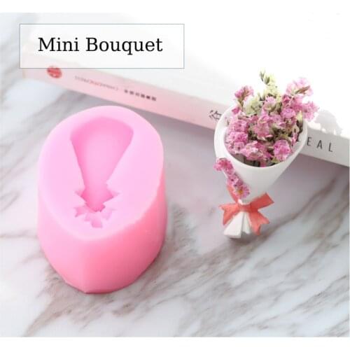 Mini Bouquet Silicone Mold Aromatherapy Plaster Mould Car Decoration DIY Gypsum Molds
