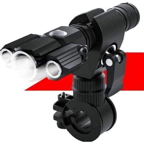 Aluminum Alloy Multi-Function Light Three Lamp Head Aircraft-Shaped Flashlight Bicycle Accessories Replacement Parts