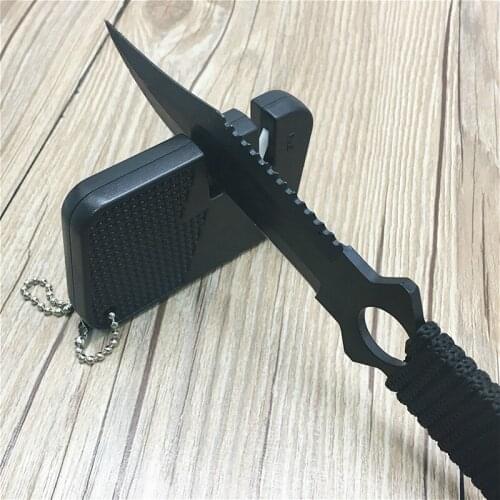 Knife multi Sharp multitool hunt sharpen fish gear hook pocket tool EDC outdoor mini sharpener nail file camp stone