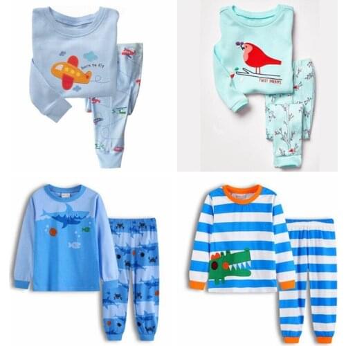 Newest Kids Pajamas Sets Baby Girls And Boys Clothes Cartoon Sleepwear Long Sleeve Tshirt+Pants 2pcs Homewear Underwear