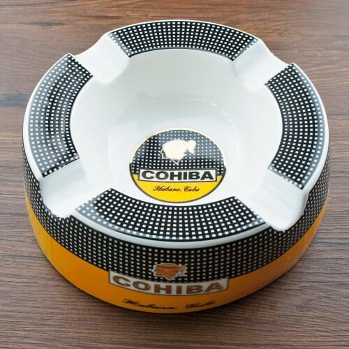 Cohiba Cigar Ashtray Big Ashtrays for 8" Round Cigarettes Large Rest Outdoor Cigars Ashtray for Patio/Outside/Indoor Ashtray