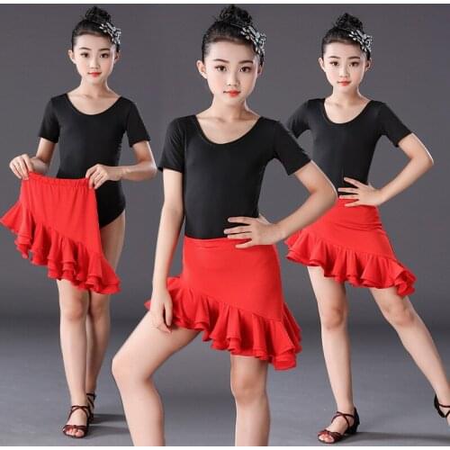 New Girls Salsa Tango Rumba Latin Dance Dress Kids Child Ballroom Dancing Dresses Red Cocktail Mermaid Skirt