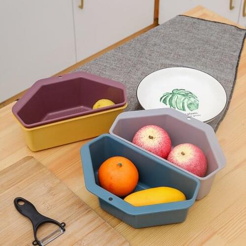 Triangular Sponge Rack Sink Strainer Drain Fruit Vegetable Drainer Basket Suction Cup Organizer Kitchen Tools Filter Shelf Home