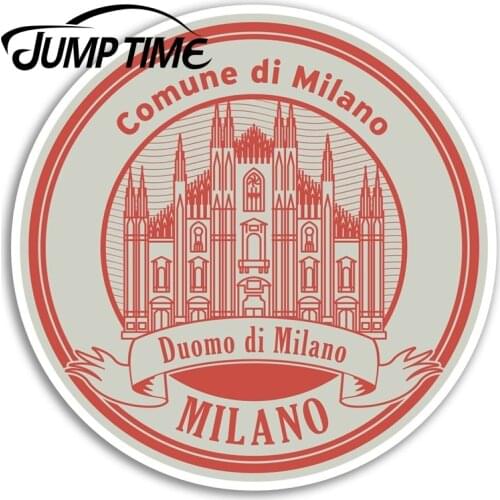 Jump Time Milano Vinyl Stickers - Milan Italy EU Travel Sticker LuggageWaterproof Car Decal Trunk Car Accessories